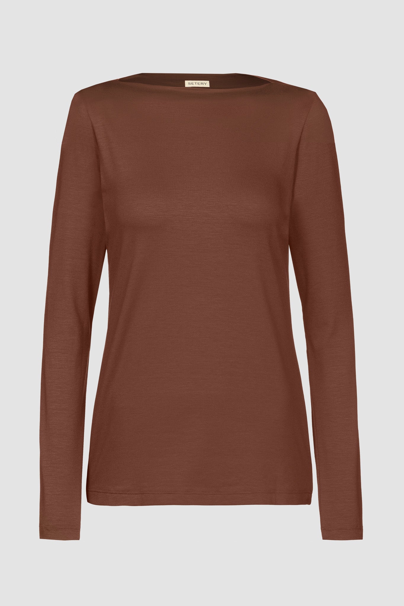 Basic Langarmshirt aus Tencel in der Farbe Bronze