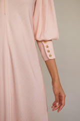 Milana - Luxuriöses Midi-Kleid mit Kunstdruck in Strawberry Creme